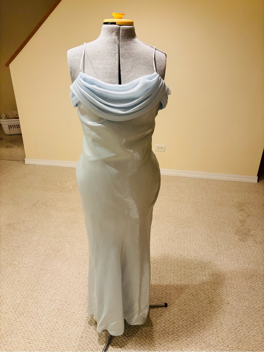 Dollcake Pale Blue Draped Cowl Neck Maxi Dress